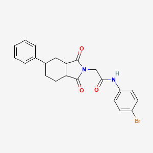 molecular formula C22H21BrN2O3 B4176445 N-(4-bromophenyl)-2-(1,3-dioxo-5-phenyloctahydro-2H-isoindol-2-yl)acetamide 