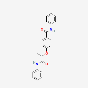 molecular formula C23H22N2O3 B4176448 4-(2-anilino-1-methyl-2-oxoethoxy)-N-(4-methylphenyl)benzamide 