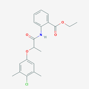 molecular formula C20H22ClNO4 B4176457 ethyl 2-{[2-(4-chloro-3,5-dimethylphenoxy)propanoyl]amino}benzoate 