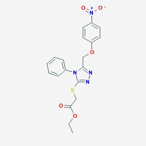 molecular formula C19H18N4O5S B417646 ethyl ({5-[({4-nitrophenyl}oxy)methyl]-4-phenyl-4H-1,2,4-triazol-3-yl}sulfanyl)acetate 