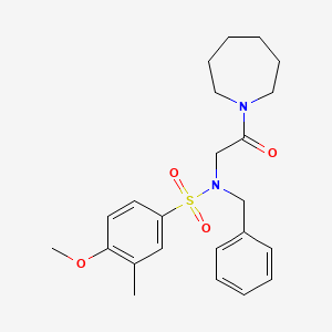 molecular formula C23H30N2O4S B4176474 N-[2-(1-azepanyl)-2-oxoethyl]-N-benzyl-4-methoxy-3-methylbenzenesulfonamide 