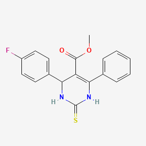 molecular formula C18H15FN2O2S B4176481 methyl 4-(4-fluorophenyl)-6-phenyl-2-thioxo-1,2,3,4-tetrahydro-5-pyrimidinecarboxylate 