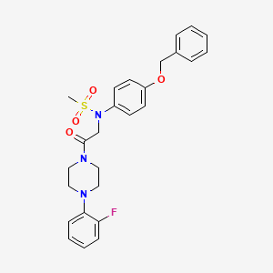 molecular formula C26H28FN3O4S B4176489 N-[4-(benzyloxy)phenyl]-N-{2-[4-(2-fluorophenyl)-1-piperazinyl]-2-oxoethyl}methanesulfonamide 