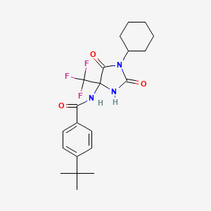 4-tert-butyl-N-[1-cyclohexyl-2,5-dioxo-4-(trifluoromethyl)-4-imidazolidinyl]benzamide
