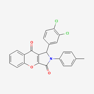 molecular formula C24H15Cl2NO3 B4176565 1-(3,4-dichlorophenyl)-2-(4-methylphenyl)-1,2-dihydrochromeno[2,3-c]pyrrole-3,9-dione 