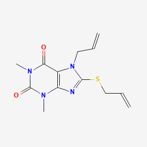 molecular formula C13H16N4O2S B4176584 7-allyl-8-(allylthio)-1,3-dimethyl-3,7-dihydro-1H-purine-2,6-dione 