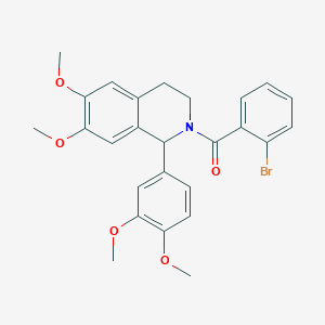 molecular formula C26H26BrNO5 B4176591 2-(2-bromobenzoyl)-1-(3,4-dimethoxyphenyl)-6,7-dimethoxy-1,2,3,4-tetrahydroisoquinoline 