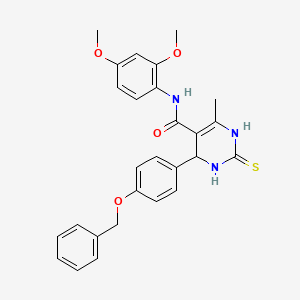 molecular formula C27H27N3O4S B4176620 4-[4-(benzyloxy)phenyl]-N-(2,4-dimethoxyphenyl)-6-methyl-2-thioxo-1,2,3,4-tetrahydro-5-pyrimidinecarboxamide 