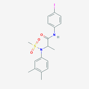 molecular formula C18H21IN2O3S B4176627 N~2~-(3,4-dimethylphenyl)-N~1~-(4-iodophenyl)-N~2~-(methylsulfonyl)alaninamide 