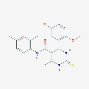 molecular formula C21H22BrN3O2S B4176631 4-(5-bromo-2-methoxyphenyl)-N-(2,4-dimethylphenyl)-6-methyl-2-thioxo-1,2,3,4-tetrahydro-5-pyrimidinecarboxamide 