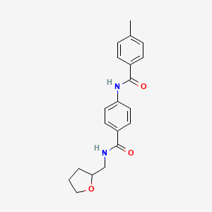 molecular formula C20H22N2O3 B4176650 4-methyl-N-(4-{[(tetrahydro-2-furanylmethyl)amino]carbonyl}phenyl)benzamide 