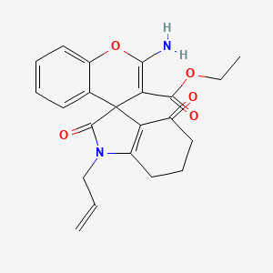 molecular formula C22H22N2O5 B4176677 ethyl 1'-allyl-2-amino-2',4'-dioxo-1',2',4',5',6',7'-hexahydrospiro[chromene-4,3'-indole]-3-carboxylate 