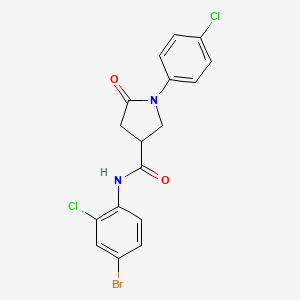 molecular formula C17H13BrCl2N2O2 B4176685 N-(4-bromo-2-chlorophenyl)-1-(4-chlorophenyl)-5-oxo-3-pyrrolidinecarboxamide 