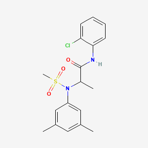 molecular formula C18H21ClN2O3S B4176706 N~1~-(2-chlorophenyl)-N~2~-(3,5-dimethylphenyl)-N~2~-(methylsulfonyl)alaninamide 