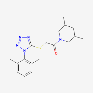 molecular formula C18H25N5OS B4176717 1-({[1-(2,6-dimethylphenyl)-1H-tetrazol-5-yl]thio}acetyl)-3,5-dimethylpiperidine 
