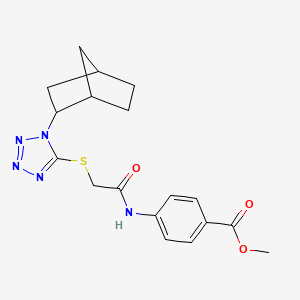 molecular formula C18H21N5O3S B4176734 methyl 4-({[(1-bicyclo[2.2.1]hept-2-yl-1H-tetrazol-5-yl)thio]acetyl}amino)benzoate 