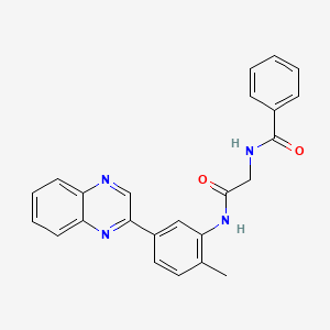 molecular formula C24H20N4O2 B4176740 N-(2-{[2-methyl-5-(2-quinoxalinyl)phenyl]amino}-2-oxoethyl)benzamide 