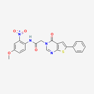 molecular formula C21H16N4O5S B4176750 N-(4-methoxy-2-nitrophenyl)-2-(4-oxo-6-phenylthieno[2,3-d]pyrimidin-3(4H)-yl)acetamide 