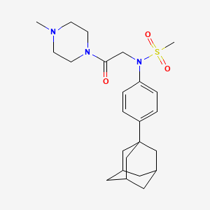 molecular formula C24H35N3O3S B4176755 N-[4-(1-adamantyl)phenyl]-N-[2-(4-methyl-1-piperazinyl)-2-oxoethyl]methanesulfonamide 