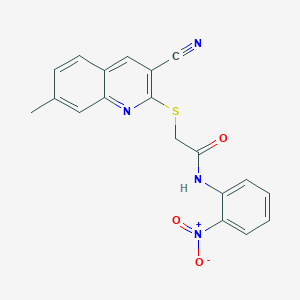 2-[(3-cyano-7-methylquinolin-2-yl)sulfanyl]-N-{2-nitrophenyl}acetamide