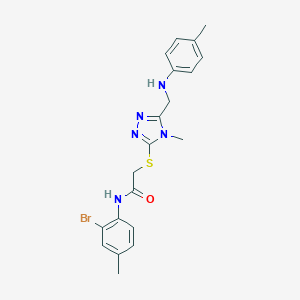 molecular formula C20H22BrN5OS B417680 N-(2-bromo-4-methylphenyl)-2-[(4-methyl-5-{[(4-methylphenyl)amino]methyl}-4H-1,2,4-triazol-3-yl)sulfanyl]acetamide 