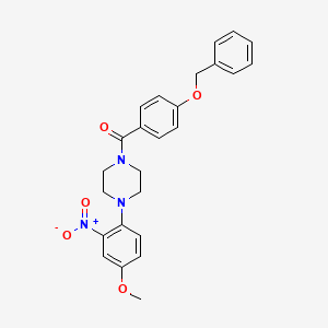 molecular formula C25H25N3O5 B4176834 1-[4-(benzyloxy)benzoyl]-4-(4-methoxy-2-nitrophenyl)piperazine 
