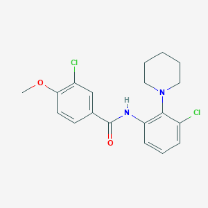 molecular formula C19H20Cl2N2O2 B4176842 3-chloro-N-[3-chloro-2-(1-piperidinyl)phenyl]-4-methoxybenzamide 
