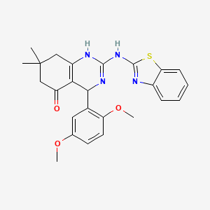 molecular formula C25H26N4O3S B4176848 2-(1,3-benzothiazol-2-ylamino)-4-(2,5-dimethoxyphenyl)-7,7-dimethyl-4,6,7,8-tetrahydro-5(1H)-quinazolinone 