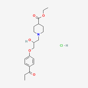 molecular formula C20H30ClNO5 B4176876 ethyl 1-[2-hydroxy-3-(4-propionylphenoxy)propyl]-4-piperidinecarboxylate hydrochloride 