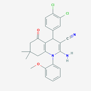 molecular formula C25H23Cl2N3O2 B4176895 2-amino-4-(3,4-dichlorophenyl)-1-(2-methoxyphenyl)-7,7-dimethyl-5-oxo-1,4,5,6,7,8-hexahydro-3-quinolinecarbonitrile 