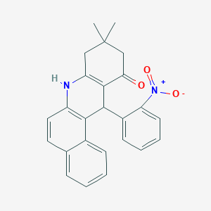 molecular formula C25H22N2O3 B4176896 9,9-dimethyl-12-(2-nitrophenyl)-8,9,10,12-tetrahydrobenzo[a]acridin-11(7H)-one 