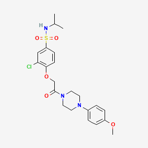 molecular formula C22H28ClN3O5S B4176899 3-chloro-N-isopropyl-4-{2-[4-(4-methoxyphenyl)-1-piperazinyl]-2-oxoethoxy}benzenesulfonamide 