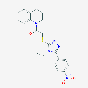 1-{[(4-ethyl-5-{4-nitrophenyl}-4H-1,2,4-triazol-3-yl)sulfanyl]acetyl}-1,2,3,4-tetrahydroquinoline