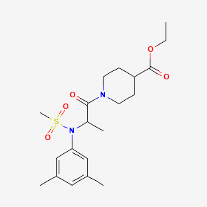 molecular formula C20H30N2O5S B4176931 ethyl 1-[N-(3,5-dimethylphenyl)-N-(methylsulfonyl)alanyl]-4-piperidinecarboxylate 