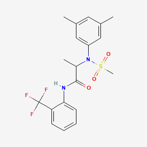 molecular formula C19H21F3N2O3S B4176932 N~2~-(3,5-dimethylphenyl)-N~2~-(methylsulfonyl)-N~1~-[2-(trifluoromethyl)phenyl]alaninamide 