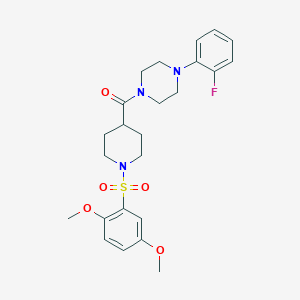 molecular formula C24H30FN3O5S B4176941 1-({1-[(2,5-dimethoxyphenyl)sulfonyl]-4-piperidinyl}carbonyl)-4-(2-fluorophenyl)piperazine 