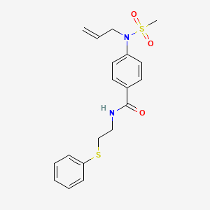 molecular formula C19H22N2O3S2 B4176945 4-[allyl(methylsulfonyl)amino]-N-[2-(phenylthio)ethyl]benzamide 