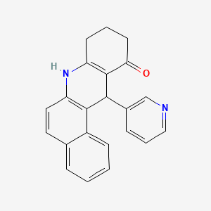 molecular formula C22H18N2O B4176952 12-(3-pyridinyl)-8,9,10,12-tetrahydrobenzo[a]acridin-11(7H)-one 