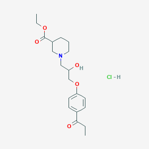 molecular formula C20H30ClNO5 B4176968 ethyl 1-[2-hydroxy-3-(4-propionylphenoxy)propyl]-3-piperidinecarboxylate hydrochloride 