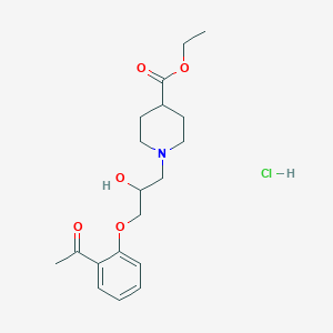 molecular formula C19H28ClNO5 B4176980 ethyl 1-[3-(2-acetylphenoxy)-2-hydroxypropyl]-4-piperidinecarboxylate hydrochloride 