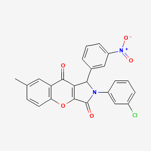 molecular formula C24H15ClN2O5 B4176983 2-(3-chlorophenyl)-7-methyl-1-(3-nitrophenyl)-1,2-dihydrochromeno[2,3-c]pyrrole-3,9-dione 