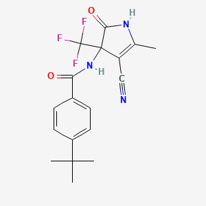 molecular formula C18H18F3N3O2 B4176994 4-tert-butyl-N-[4-cyano-5-methyl-2-oxo-3-(trifluoromethyl)-2,3-dihydro-1H-pyrrol-3-yl]benzamide 