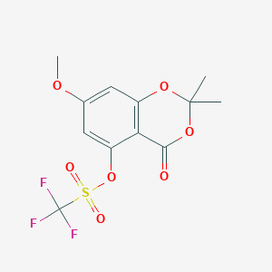 B041770 Trifluoromethanesulfonic Acid 7-Methoxy-2,2-dimethyl-4-oxo-4H-1,3-benzodioxin-5-yl Ester CAS No. 532394-17-5