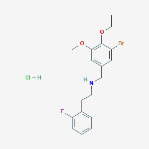 molecular formula C18H22BrClFNO2 B4177009 N-(3-bromo-4-ethoxy-5-methoxybenzyl)-2-(2-fluorophenyl)ethanamine hydrochloride 