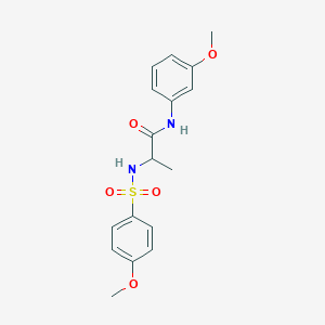 molecular formula C17H20N2O5S B4177039 N~1~-(3-methoxyphenyl)-N~2~-[(4-methoxyphenyl)sulfonyl]alaninamide 