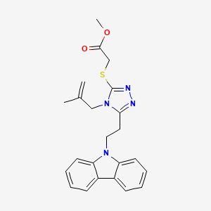 molecular formula C23H24N4O2S B4177047 methyl {[5-[2-(9H-carbazol-9-yl)ethyl]-4-(2-methyl-2-propen-1-yl)-4H-1,2,4-triazol-3-yl]thio}acetate 