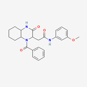 2-(1-benzoyl-3-oxodecahydro-2-quinoxalinyl)-N-(3-methoxyphenyl)acetamide