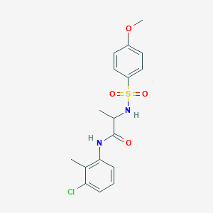 molecular formula C17H19ClN2O4S B4177072 N~1~-(3-chloro-2-methylphenyl)-N~2~-[(4-methoxyphenyl)sulfonyl]alaninamide 