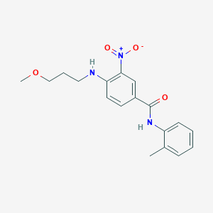molecular formula C18H21N3O4 B4177079 4-[(3-methoxypropyl)amino]-N-(2-methylphenyl)-3-nitrobenzamide 