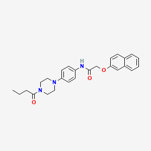 molecular formula C26H29N3O3 B4177087 N-[4-(4-butyryl-1-piperazinyl)phenyl]-2-(2-naphthyloxy)acetamide 